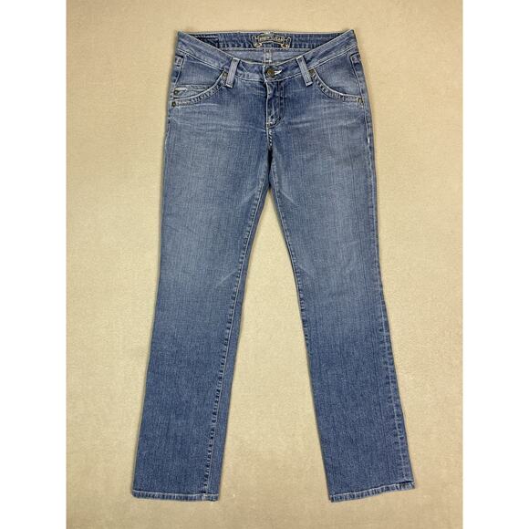 Robins Jean Womens 27 Blue Straight Leg Embroidered Low Rise Regular‎ Fit Denim - Picture 1 of 16